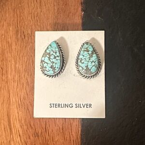 Navajo Elouise Kee Mine 8 Sterling Silver Teardrop Earrings